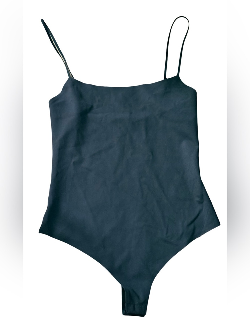 Zara Black Square Neck Bodysuit Spaghetti Strap Women’s Large